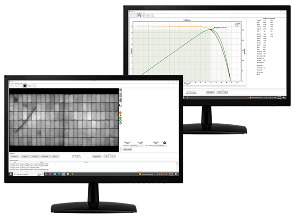 GUI und Elektrolumineszenz Auswertung Monitor
